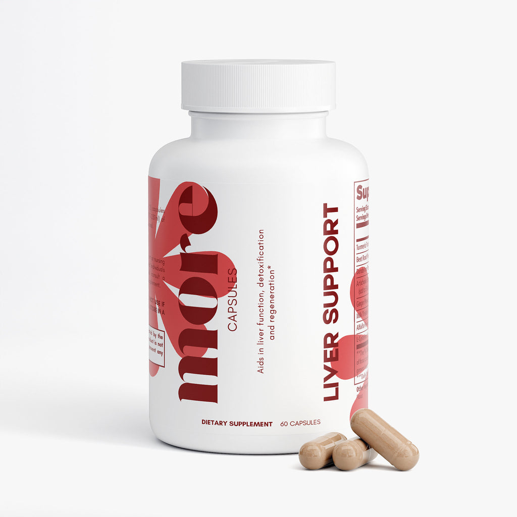 Liver Support capsules dietary supplement bottle with capsules