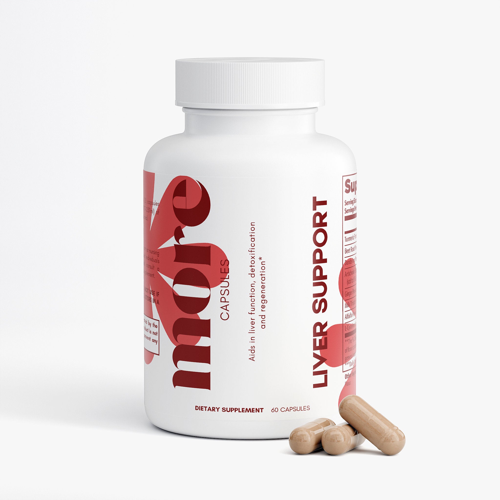 Liver Support capsules dietary supplement bottle with capsules